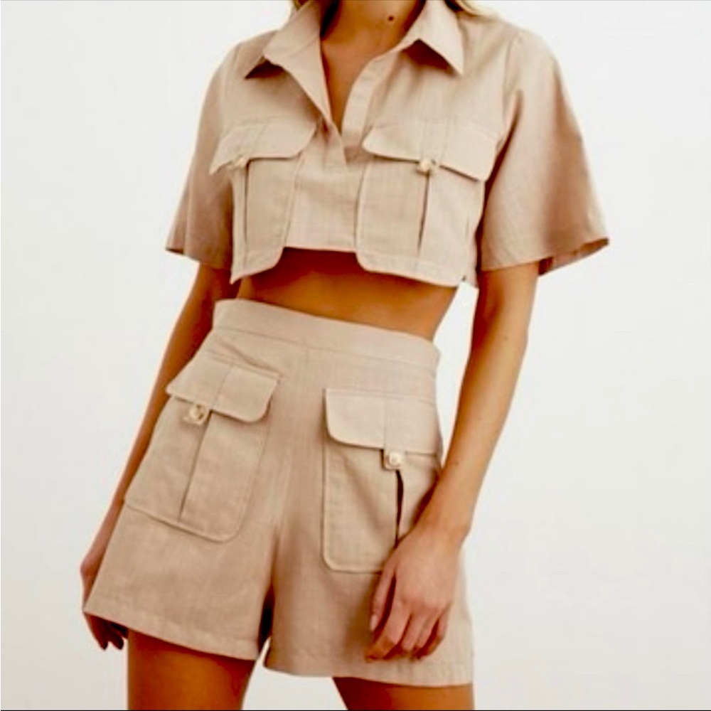 ☀️2 piece linen like set